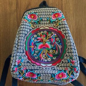 Mexican embroidered mini-backpack